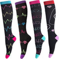 4 Pairs Compression Socks for Women & Men, Support Compression Sock 20-30 mmHg for Nurses, Pregnancy, Flying, Running,Travel by MoreYoungerMoreHealthier
