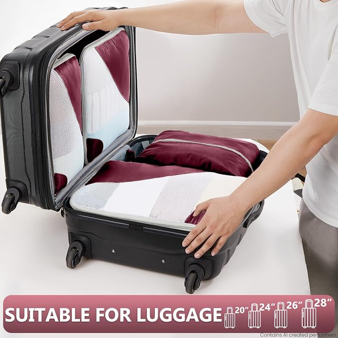 OlarHike 8 Set Packing Cubes for Travel,Gifts for Women Mom,Anti-Tearing Suitcase Organizer,with Over 1000 pcs Mesh Holes,Vacation Essentials & Accessories for Cruise Ship - Image 6