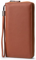 Bveyzi Women RFID Blocking Wallet Leather Zip Around Phone Clutch Large Capacity Ladies Travel Purse Wristlet by Bveyzi