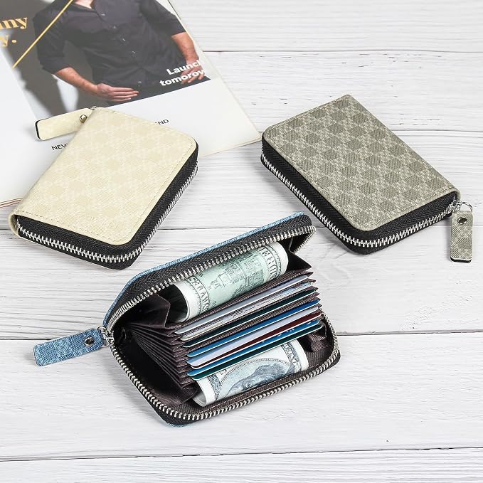 Credit Card Wallet, RFID Card Case Wallet, Zipper Card Cases Holder for Men Women, RFID Blocking, KeyChain Wallet, Compact Size Card Organizer Case for Women - Image 8