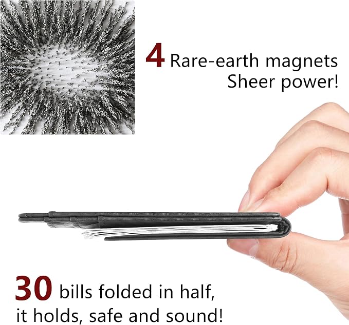 Toughergun Slim Wallet for Men RFID Blocking Money Clip, Minimalist Front Pocket Credit Card Holder, Magnetic Thin Mens Wallets with ID Window - Image 5
