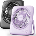 Otlonpe Personal Portable Desk Fan 2 Pack, 4000mAh Small Rechargeable Portable Fan Battery Operated & USB Powered for Travel Sleeping Bedroom Office Home Table, Cordless, Quiet, 4-Speed, 6.5 Inch by OTLONPE