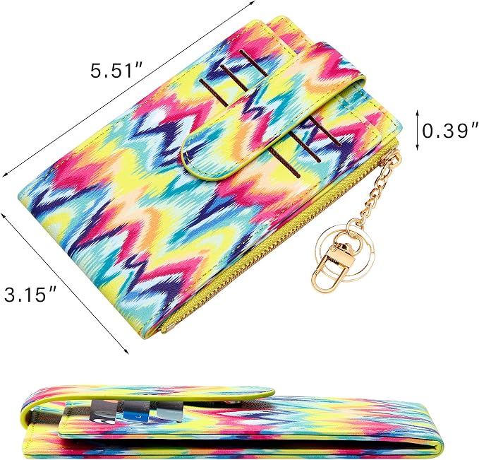 Badiya Slim Women Wallet RFID Blocking Bifold Compact 9 Card Slots Holder Wallets Soft Leather with Zipper Coin Pocket 2 ID Window - Image 2