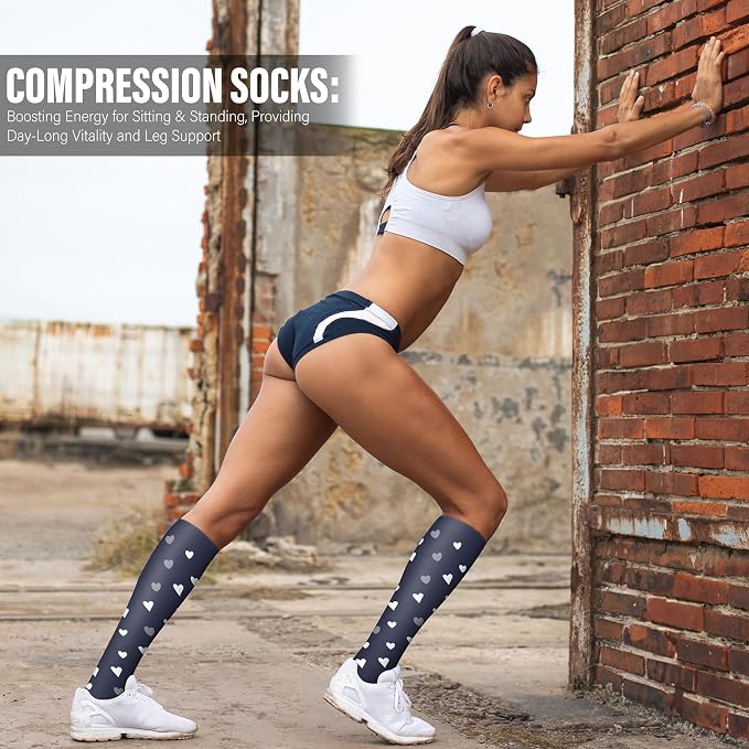 WITHYOU 3 Pairs Compression Socks for Women & Men 15-20 mmHg,Best Support for Nurses Running Hiking - Image 5