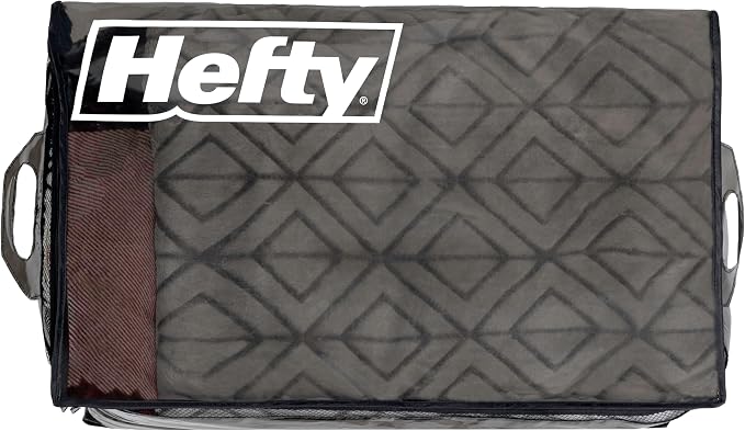 Hefty Storage Bags Extra Large Double Zipper Backpack, Heavy Duty Water Resistant Moving Totes with Shoulder Straps, Foldable Reusable Packing Organizers, 2 Pack (X-Large Black) - Image 8