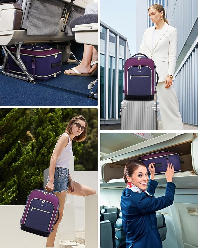 LOVEVOOK Large Travel Backpack for Women, TSA Carry on Backpack for Airplanes, 40L Personal Item Travel Bag for Women fits 17" Laptop,Waterproof Carry on Bag Airplane Approved with 3 Packing Cubes - Image 6