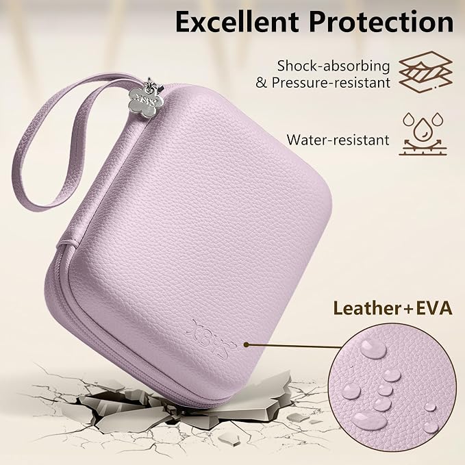 Portable Charger Case, Tech Pouch Travel Organizer, L, Purple | Hard Shell Electronic Storage for MacBook Power Adapter, Magic Mouse, Charging Cords, Power Bank Laptop Accessories - Image 4