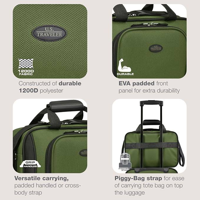 U.S. Traveler Rio 14" Travel Tote Bag, Lightweight 1200D Carry-On Bag for Women & Men - Image 4