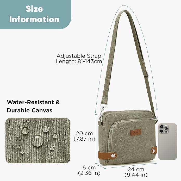 Anti Theft Crossbody Bag for Women, RFID Blocking Travel Purse Slash Proof | CHUNLI Pickpocket Proof Crossbody Bags, Travel Purse Bag with Lockable Zippers & Slash Resistant Strap - Image 7