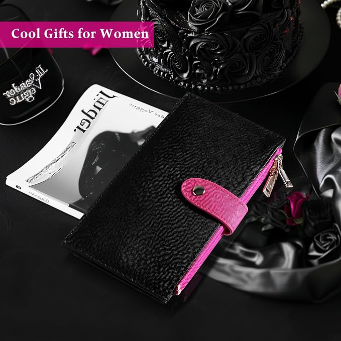 Travelambo RFID Wallet Women Bifold Multi Card Wallet Case with Zipper Pocke Credit Card Holder for Women - Image 4