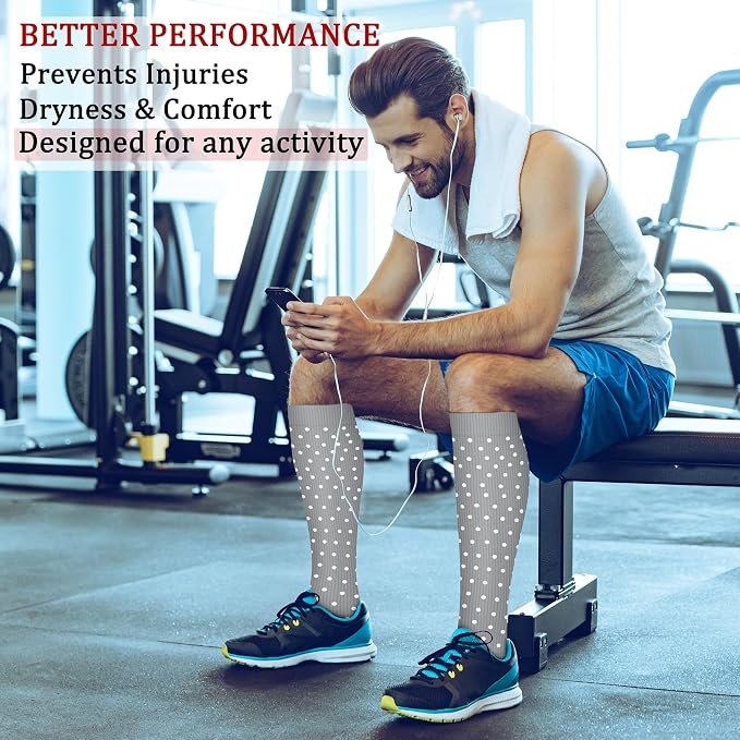 CHARMKING Compression Socks for Women & Men Circulation (8 Pairs) 15-20 mmHg Best Calf Socks Support for Athletic Cycling - Image 3