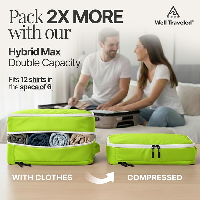 8-Piece Luxury Compression Packing Cubes & Bags for Travel – Maximize Space in Luggage with HybridMax Double-Capacity Design, 50 Luggage Tags, Deluxe Set, Lifetime Satisfaction Suitcase Organizer Bags - Image 8