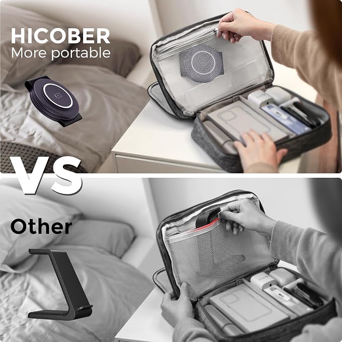 HICOBER 3-in-1 Wireless Charging Station for iPhone, Watch, AirPods, Purple | Charge 3 devices at once, foldable, case-friendly and ready for travel - Image 5