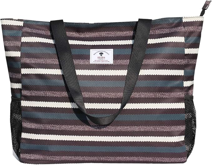 ESVAN LARGE BEACH BAG Water Resistant Lightweight 20 inch Women Oversize Tote Bag for Gym Beach Travel Pool Yoga Nurse - Image 4