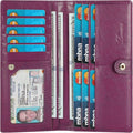 Ultra Slim Thin Leather Women Wallet RFID Blocking Credit Card Holder Bifold Long Ladies Billfold by Lavemi