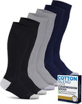 Pembrook® Light Compression Socks for Women - 3 Pairs | 8-15 mmHg Cotton Compression Socks for Pregnancy, Knee High Comfort by Pembrook