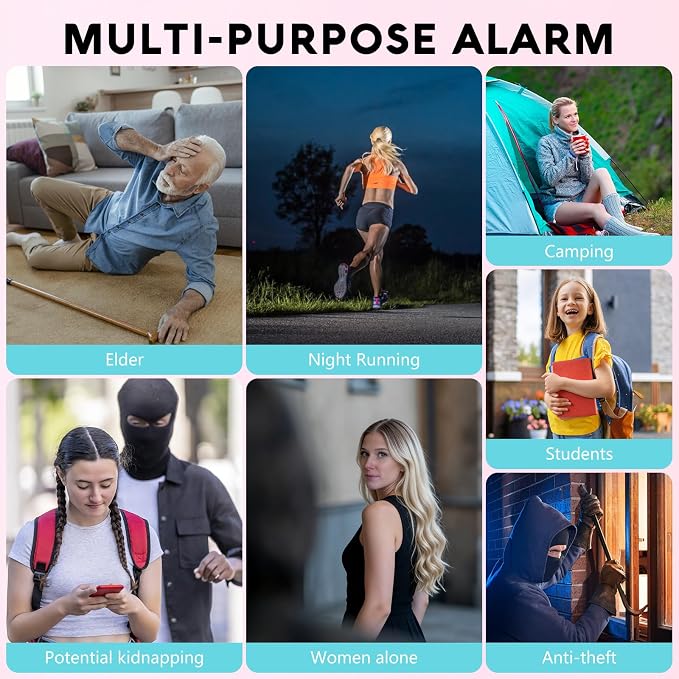 Personal Safety Alarm for Women, Rechargeable 135dB Siren with Flashing Light, Anti-Loss Locking Pin, Keychain SOS Alarm Works with Apple Find My, Kids, Seniors, Night Runners, iOS Only, White - Image 6
