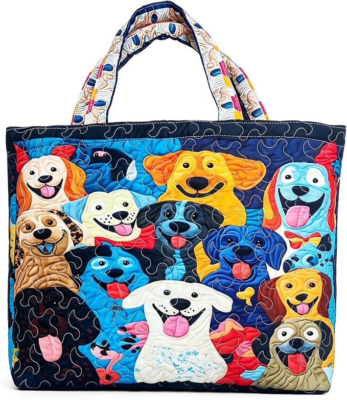 Women's Quilted Tote Bag – Lightweight Large Capacity Foldable for Travel | 20.87" L x 15.75" H - Image 5