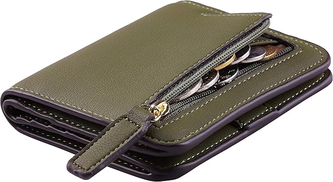 Toughergun Women’s Small Slim Leather Wallet with RFID Protection, Compact Bifold Mini Purse with Clear ID Window by Toughergun