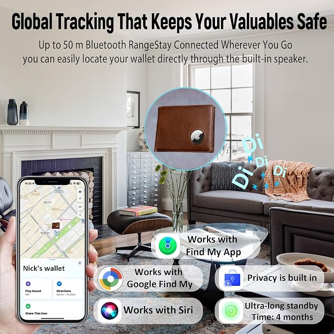 2Pack Wallet Tracker Card (iOS and Android), Apple MFi Certified, Works with Apple Find My & Google Find Hub, Smart Tracker, Slim Bluetooth Tracking Tag for Wallet, Passport, Luggage & Card Holder - Image 4