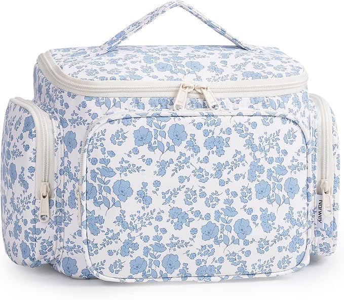 Narwey Hanging Travel Toiletry Bag for Women, Large Makeup Cosmetic Bag | Wide Open, Organized Pocket, Dry Wet Separation, Portable Bathroom Travel Bag for Full Size Toiletries, Vivid Pattern, Gifts by Narwey
