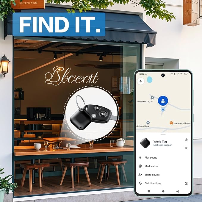Tracker Tag for Android, Luggage Tracker with Case, Works via Google Find Hub App, Bluetooth Tracker Item Finder for Key, Backpack, Travel and Commute (black4) - Image 4
