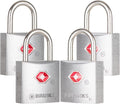 BRINKS TSA Approved Padlock, 22mm Aluminum, TSA Locks for Luggage, Chrome-Plated with Hardened Steel Shackle, 4-Pack by Brinks