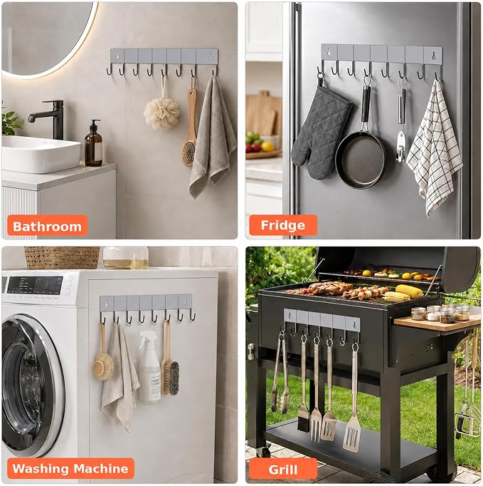 SMRCAD Metal Magnetic Spice Rack 4 Pack with Hook – Heavy-Duty | Iron construction, dust-resistant, fits condiment bottles, includes screws for optional wall mount - Image 4
