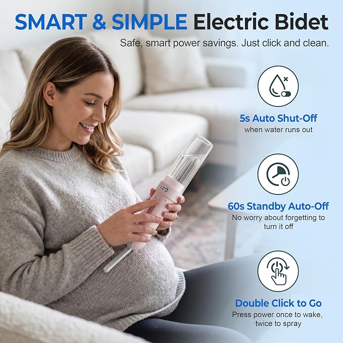 Portable Bidet for Travel | Bathroom - Rechargeable Electric Bidet Sprayer with 3 Pressure | Waterproof for Ultimate Personal Hygiene Cleaning at Home Office and Camping - Image 6