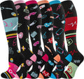 cerpite Compression Socks for Women & Men 6 Pairs Knee High Compression Socks 20-30 mmhg Best for Running,Nurse,Travel by Cerpitesportsstyles