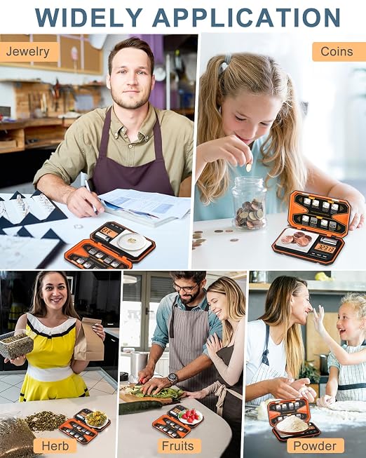 Digital Pocket Scale, 500g/0.01g High Precision Mini Grams Scale with 50g Calibration Weight, Digital Food Scale with LCD Display, 6 Units, Tare Function for Food, Jewelry, Coffee, Coin - Image 7