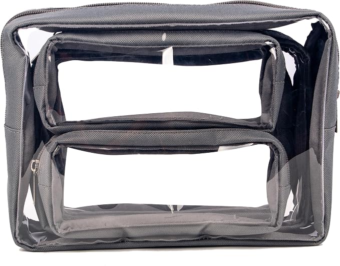Remobia Hicol TSA Approved 5-Piece Diaper Bag Organizer Pouch Set Clear Waterproof TPU Kids Toiletry Storage Set Travel Packing Clutch Cube Bags for Baby Nursing (Grey) - Image 7