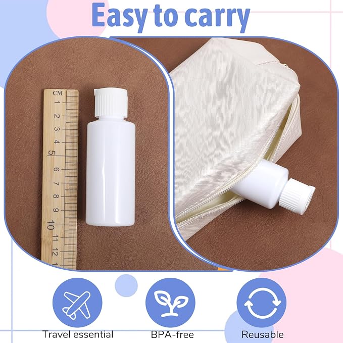 4 PCS Flip Top Bottles with Caps, Plastic Small Bottles for Liquids 2 Oz Travel Squeeze Bottle Empty Liquid Squeeze Bottle Refillable Travel Containers for Costmetic Conditioner Massage Oil Shampoo - Image 7
