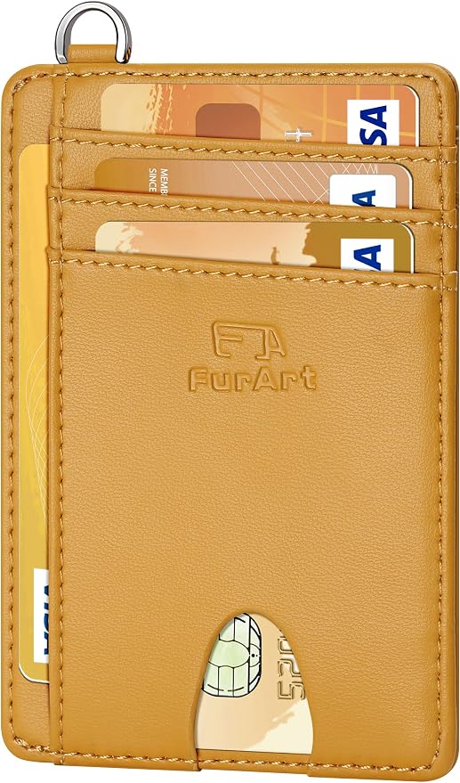 FurArt Slim Minimalist Wallet RFID Credit Card Holder for Men | slim minimalist compact rfid id window thin by FurArt