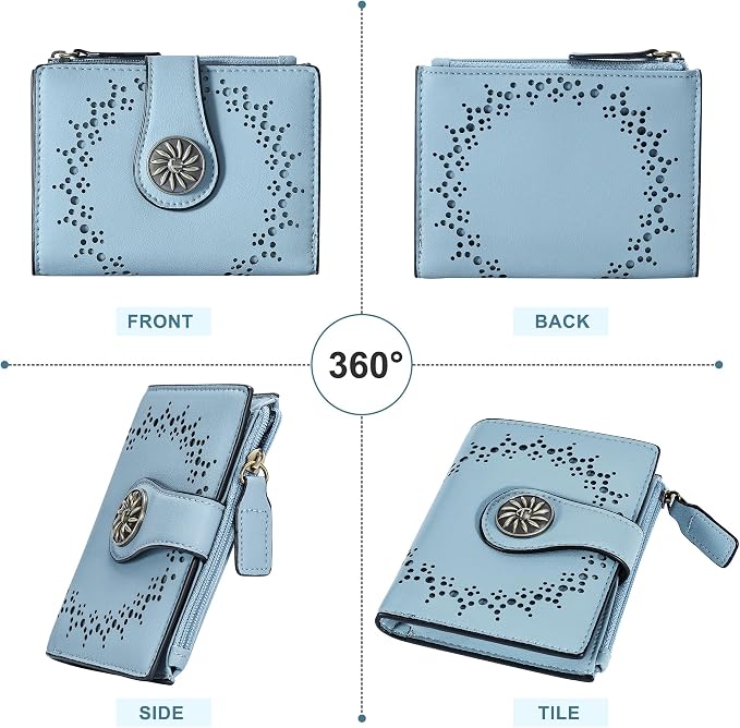 Tipmile Small Wallet for Women Bifold RFID Blocking Card Holder Leather Wallets with Zipper Coin Pocket - Image 9