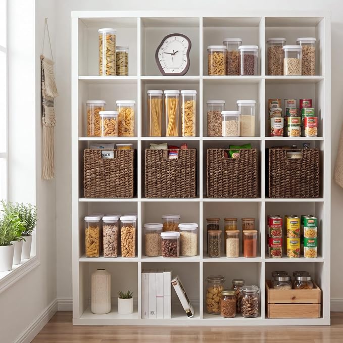StorageWorks 11 inch Cube Storage Bins, Wicker Storage Cubes 11x11x11,Brown | 2-Pack, Handwoven Square Cubes Baskets, Foldable Paper Rope Baskets for Organizing, Square Baskets, Wicker Basket for Storage - Image 2