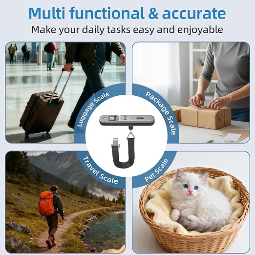 Digital Luggage Scale – 110lb Portable Suitcase Weight Scale with Backlit LCD, Tare Function, Travel Essentials for Airline Luggage, Backpacks, Outdoor Gear and Shipping Packages - Image 7