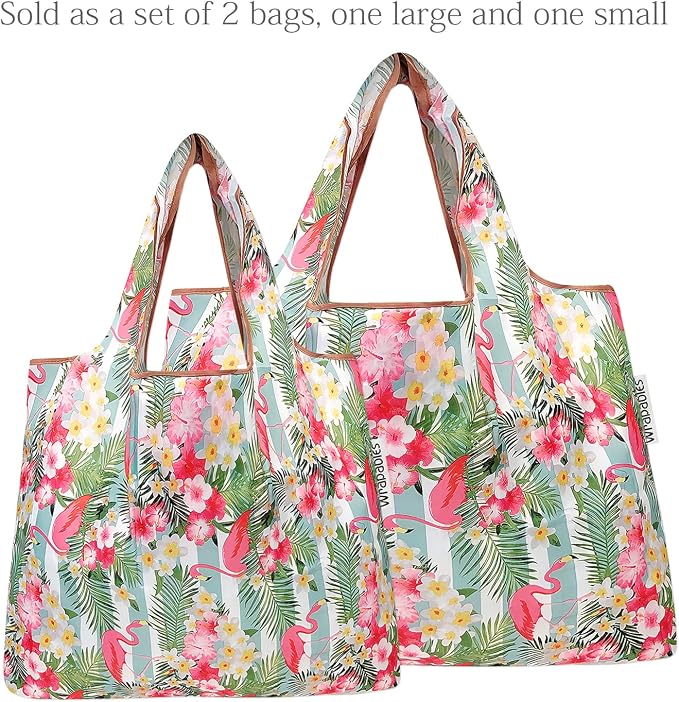 allydrew Large Foldable Tote Nylon Reusable Grocery Bags - Image 4