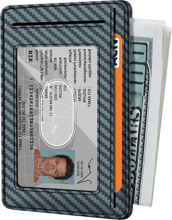 Travelambo Slim Minimalist Wallet for Men, RFID Blocking Credit Card Holder, Front Pocket ID Card Case, Gifts for Men, Husband, Boyfriend, Teenage - Image 2