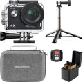 AKASO EK7000 4K30fps Action Camera with Mini Selfie Stick Tripod and Carrying Case Bundle EIS 131ft Waterproof Camera 4X Zoom Remote Control 20 MP Underwater Camera by AKASO