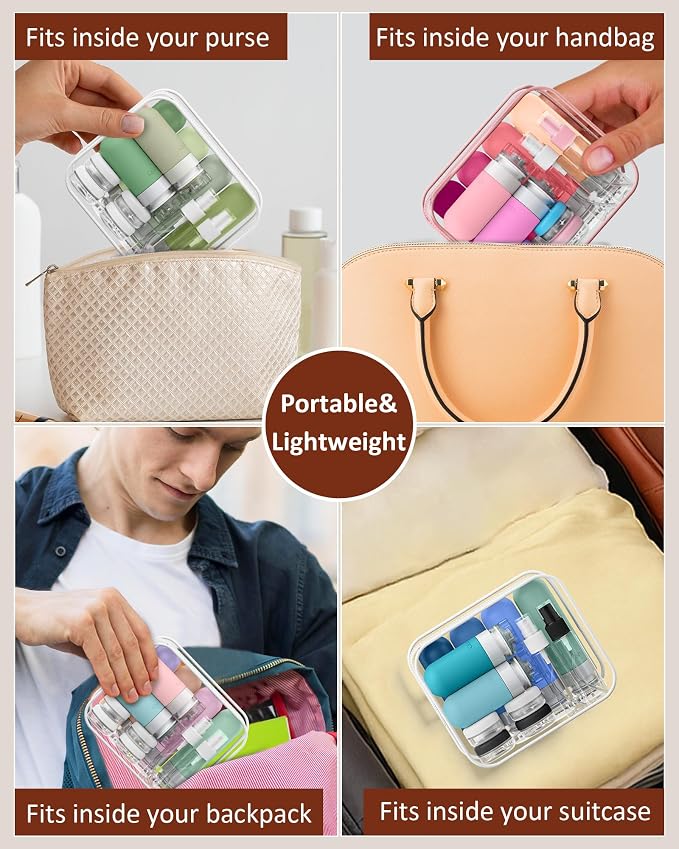 20 Pack Travel Bottles for Toiletries, Original Patented, TSA Approved Travel Size Containers, Leak Proof Silicone Shampoo and Conditioner Bottles Women & Men, Airplane Cruise Essentials, Periwinkle - Image 7