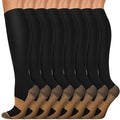 Copper Compression Socks 15-20 mmHg for Men & Women 8 Pairs – Circulation Support for Nurses, Travel, Running, Hiking, Soccer by Iseasoo