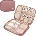 NISHEL Travel Cord Organizer, Electronic Cable Accessories Storage Bag | Bag for chargers, cables, phones, hard drives, USB devices and SD cards, ideal for travel and daily use, Rosewood-Pink by NISHEL