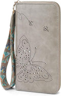 KITEVIUN RFID Wallet Women, Large Capacity Butterfly Cell Phone Clutch Purses Ladies Wristlet Wallets for Women by KITEVIUN