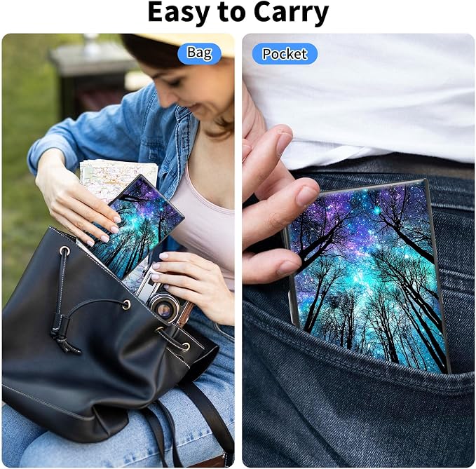 Metal Wallet,Credit Card Holder for Women Men,RFID Blocking Card Holder Wallet Mini Slim Aluminum Wallet ID Case Hard Card Case Business Card Holder Case,Starry Sky Tree - Image 4