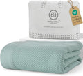 Threadmill Luxury Cotton Blankets for Twin Size Bed | All-Season 100% Cotton Twin Blanket for Bed | Herringbone Soft & Cozy Fall Thermal Blanket, 350GSM, 68x92 inches | Mist Blue by ThreadmillHomeLinen