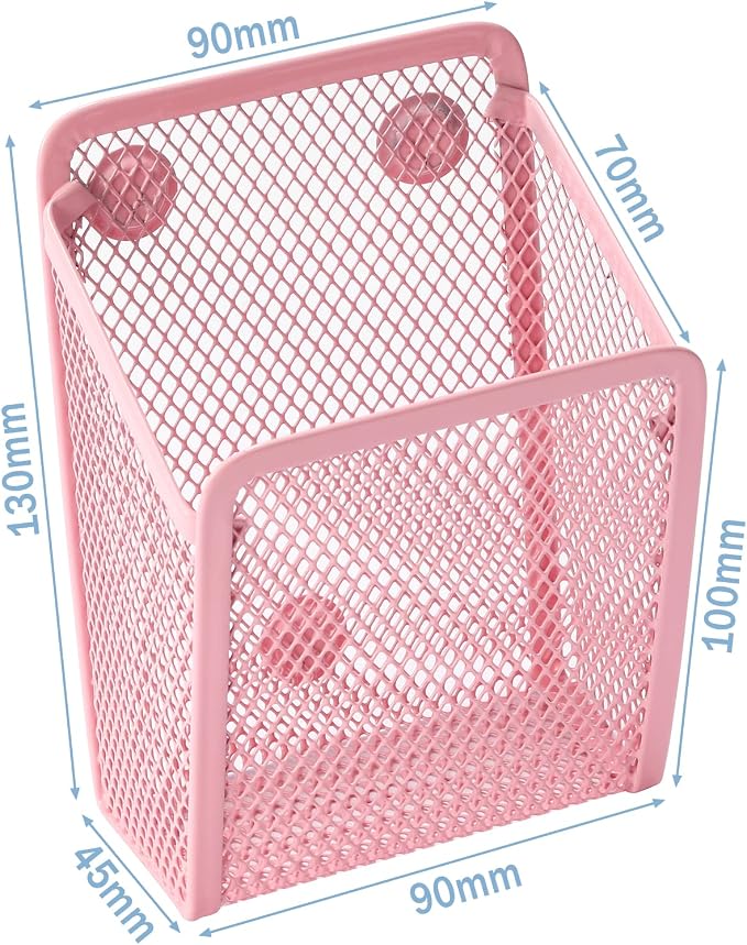 Magnetic Pencil Holder,Mesh Stainless Steel Pen Basket, Metal Writing Utensil Storage Organizer for Whiteboard,Blackboard,Kitchen, Locker, Home, or Office | Metal Writing Utensil Storage Organizer for Whiteboard,Blackboard,Kitchen, Locker, Home, or Office - Image 3