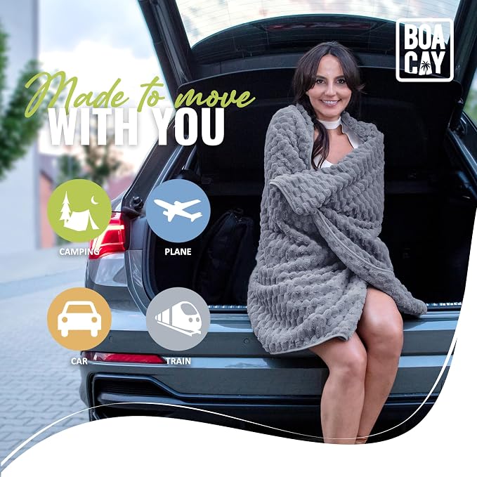 Packable Travel Blanket for Airplane, Car - Compact Office Blanket - Portable Pillow for Adults, Kids with Case, Luggage Sleeve, Backpack Clip - Image 8