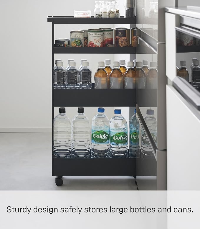 YAMAZAKI Home Tower Slim 4-Tier Rolling Storage Cart – Mobile Organizer for Kitchen Or Bathroom, 31.7" - Steel - - Image 5