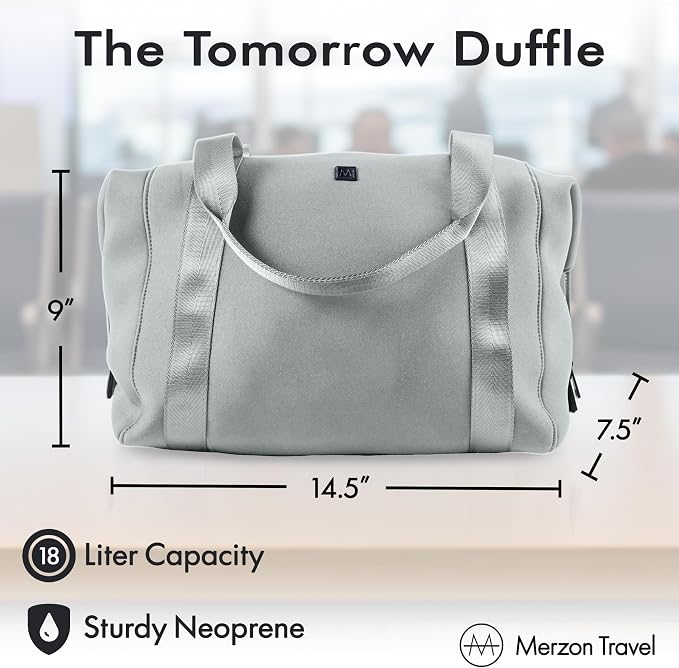 Tomorrow Duffle | 18L | NTB-714 Silver | Weekender Carry-On, Travel Bag, Trolley Sleeve, Sturdy Neoprene & Nylon, Personal Item, Fits Under Airline Seat, TSA Friendly - Image 2
